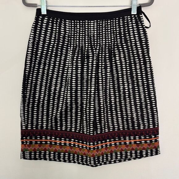 Anthropologie Black and White Ikat Mini Skirt - Picture 1 of 5
